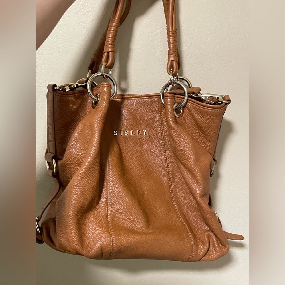 Brown leather 3-way bag (Sisley)